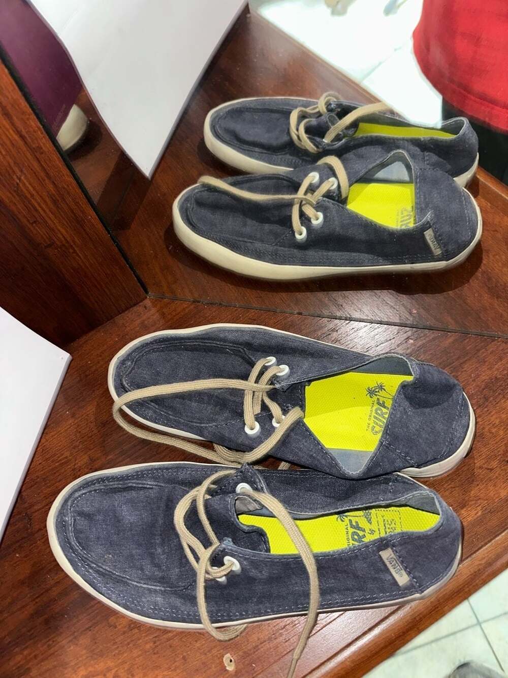 Vans Surf Siders Rata Vulc Navy Blue Canvas Moc Toe Loafers Shoes Mens 7